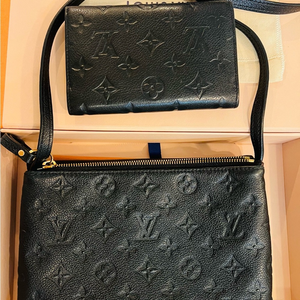 Louis Vuitton Black Embossed Crossbody Bag